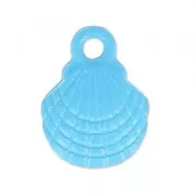 Coloured pendant shell 10x13 mm Bleu x1