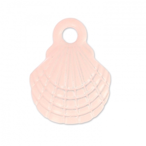 Coloured pendant shell 10x13 mm Pink Coral x1