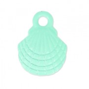 Coloured pendant shell 10x13 mm Green Turquoise x1|raw }}