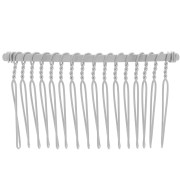67x37mm Hair comb clip - Silver Tone x1|raw }}