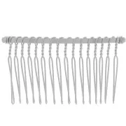 67x37mm Hair comb clip - Silver Tone x1