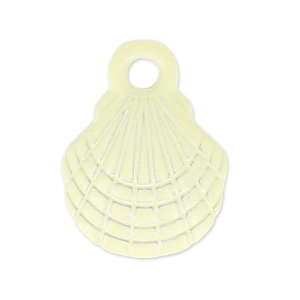 Coloured pendant shell 10x13 mm Jonquil x1