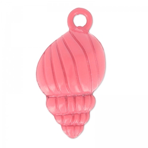 Coloured pendant shell 24x13 mm raspberry x1
