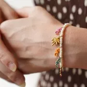 12x6mm 304L stainless steel Seahorse charm with epoxy resin - Gold - Light pink x1