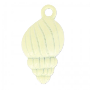 Coloured pendant shell 24x13 mm Jonquil x1