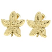 18x16.5mm Stainless steel 304L Starfish earstuds Gold x2|raw }}