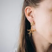 18x16.5mm Stainless steel 304L Starfish earstuds Gold x2