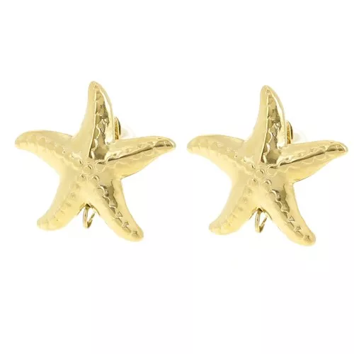 18x21mm Stainless steel 304L Starfish earstuds - Gold x2