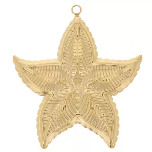 38x34mm Stainless steel 304L Starfish pendants textured - Gold x2