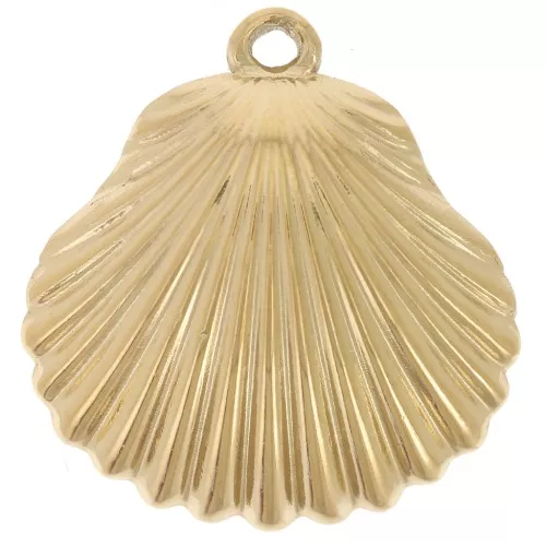 22x21mm 304L stainless steel Shell pendants - Gold x2