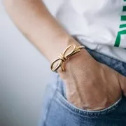 22x150mm Stainless steel 304L Bracelet with bow - Gold x1