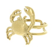 22mm 304L stainless steel Adjustable crab ring - gold x1|raw }}