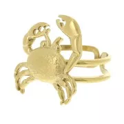 22mm 304L stainless steel Adjustable crab ring - gold x1