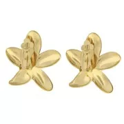 38mm Stainless steel 304L Ear clips tiare flower - Gold x2