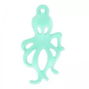 Coloured pendant octopus 30x17 mm Green Turquoise x1