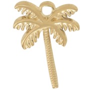 19x14mm 304L Stainless Steel Palm Tree Charm - Gold x1|raw }}
