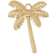 28x22mm 304L stainless steel Palm tree pendant - Gold x1