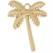 28x22mm 304L stainless steel Palm tree pendant - Gold x1