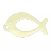 Coloured pendant Fish 20x11 mm Jonquil x1