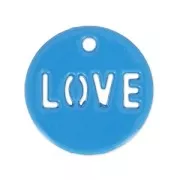 Coloured Sequin love 14 mm dark blue x1