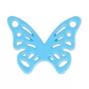 Spacer butterfly coloured 2 loops 20x15 mm Blue x1