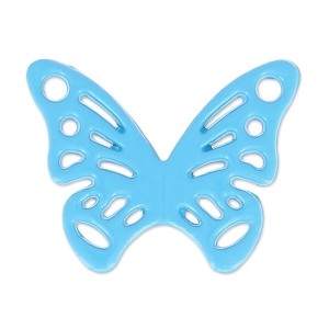 Spacer butterfly coloured 2 loops 20x15 mm Blue x1
