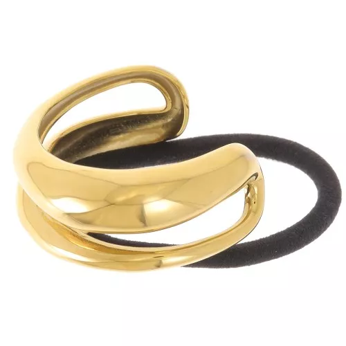Hair accessory 110x22 mm with elastic - Stainless steel 304L Gold x1