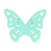 Spacer butterfly coloured 2 loops 0x15 mm Green Turquoise x1
