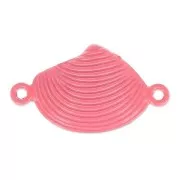 Spacer shell coloured 2 loops 25 mm raspberry x1