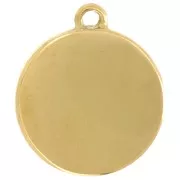 14mm 304L Stainless Steel Round Starfish Charm Epoxy Resin - Gold - Rose x1