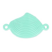 Spacer shell coloured 2 loops 25 mm Green Turquoise x1