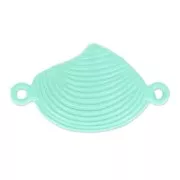 Spacer shell coloured 2 loops 25 mm Green Turquoise x1