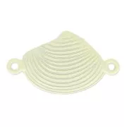 Spacer shell coloured 2 loops 25 mm Jonquil x1