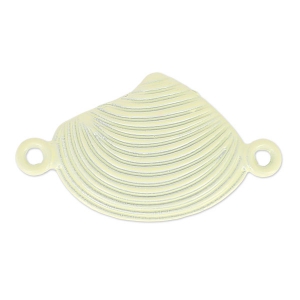 Spacer shell coloured 2 loops 25 mm Jonquil x1