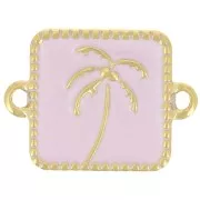 Intercalaire carré palmier 16x12 mm résine époxy - Acier inox 304L Doré - Lilas