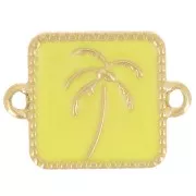 Intercalaire carré palmier 16x12 mm résine époxy - Acier inox 304L Doré - Jaune