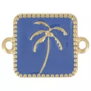 Royal Blue - 16x12mm 304L stainless steel Square palm spacer epoxy resin - Gold - Royal blue x1 16x12mm 304L stainless steel Square palm spacer epoxy resin - Gold - Royal blue x1