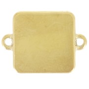 16x12mm 304L stainless steel Square palm spacer epoxy resin - Gold - Royal blue x1