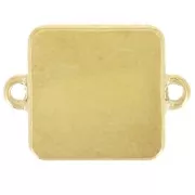 16x12mm 304L stainless steel Square palm spacer epoxy resin - Gold - Royal blue x1