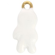 Astronaut charm 25x12 mm Epoxy resin Stainless steel 304L White gold x1