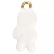 Astronaut charm 25x12 mm Epoxy resin Stainless steel 304L White gold x1