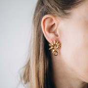 32x24mm 304L Stainless Steel Shell Earrings - Gold x2