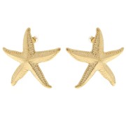 37x35mm 304L stainless steel Starfish earrings - Gold x2