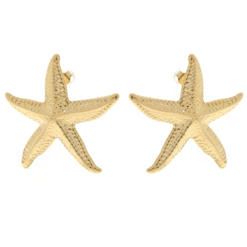 37x35mm 304L stainless steel Starfish earrings - Gold x2