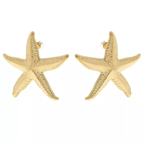 37x35mm 304L stainless steel Starfish earrings - Gold x2