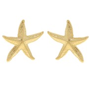 37x35mm 304L stainless steel Starfish ear clips - Gold x2|raw }}