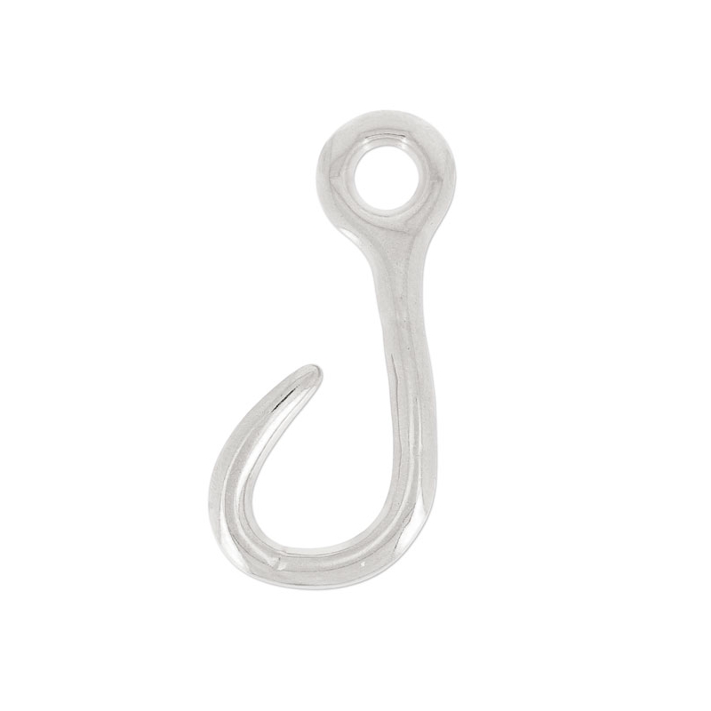 Pendant fisher hook 40 mm silver tone x1 Perles & Co