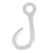 Pendant fisher hook 40 mm Antique Silver Plating x1