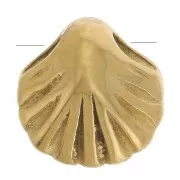 7mm 304L stainless steel shell bead - Gold x1