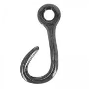 Pendant fisher hook  40 mm black nickel x1